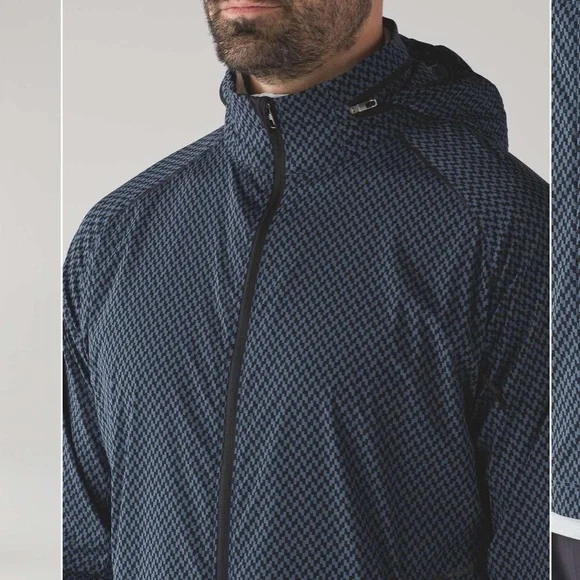 Lululemon Surge Jacket Saint James Tweed Iron Blue Black Size XL Men’s - Picture 15 of 16